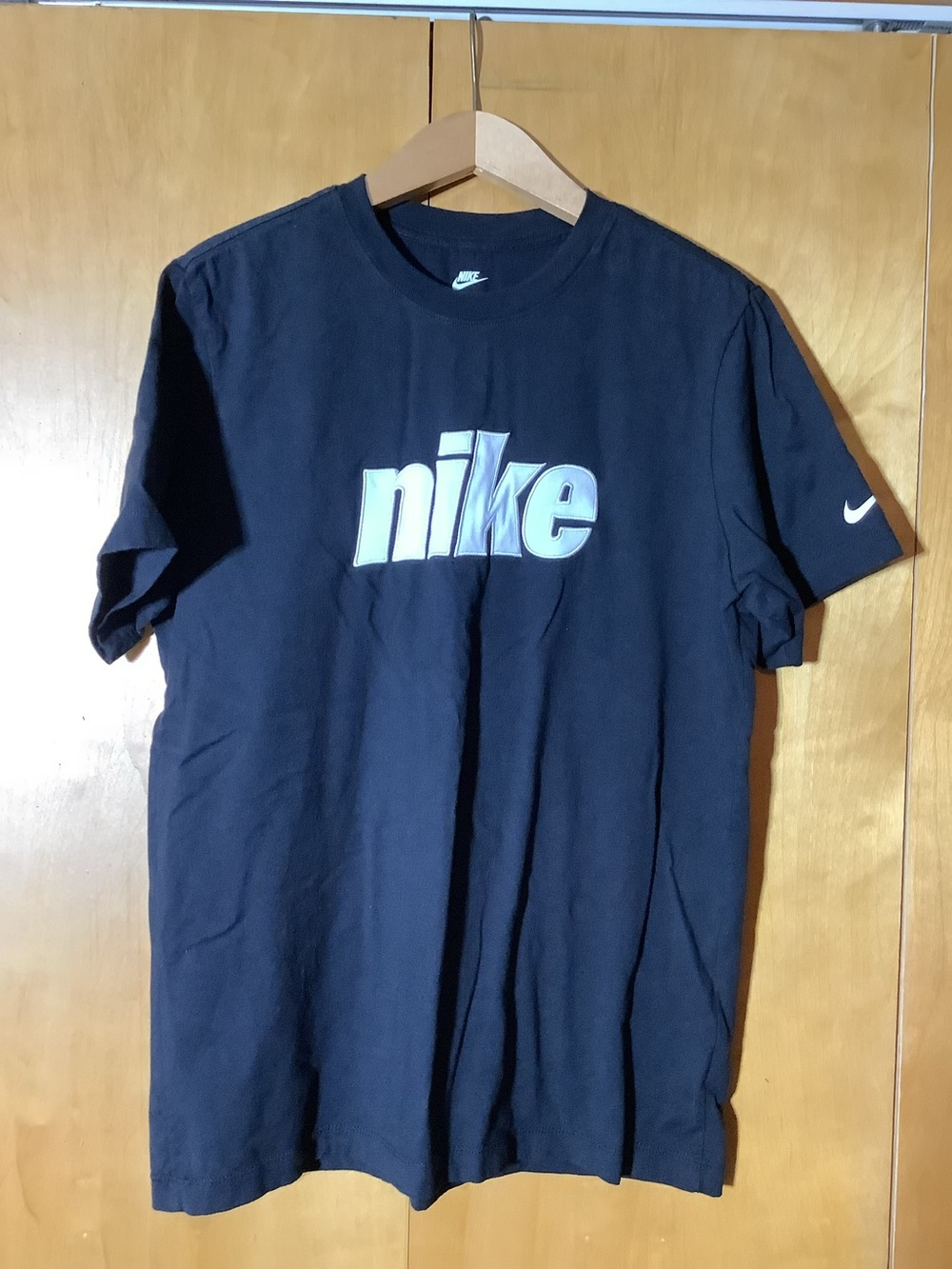 Nike black with white logo tee, size large